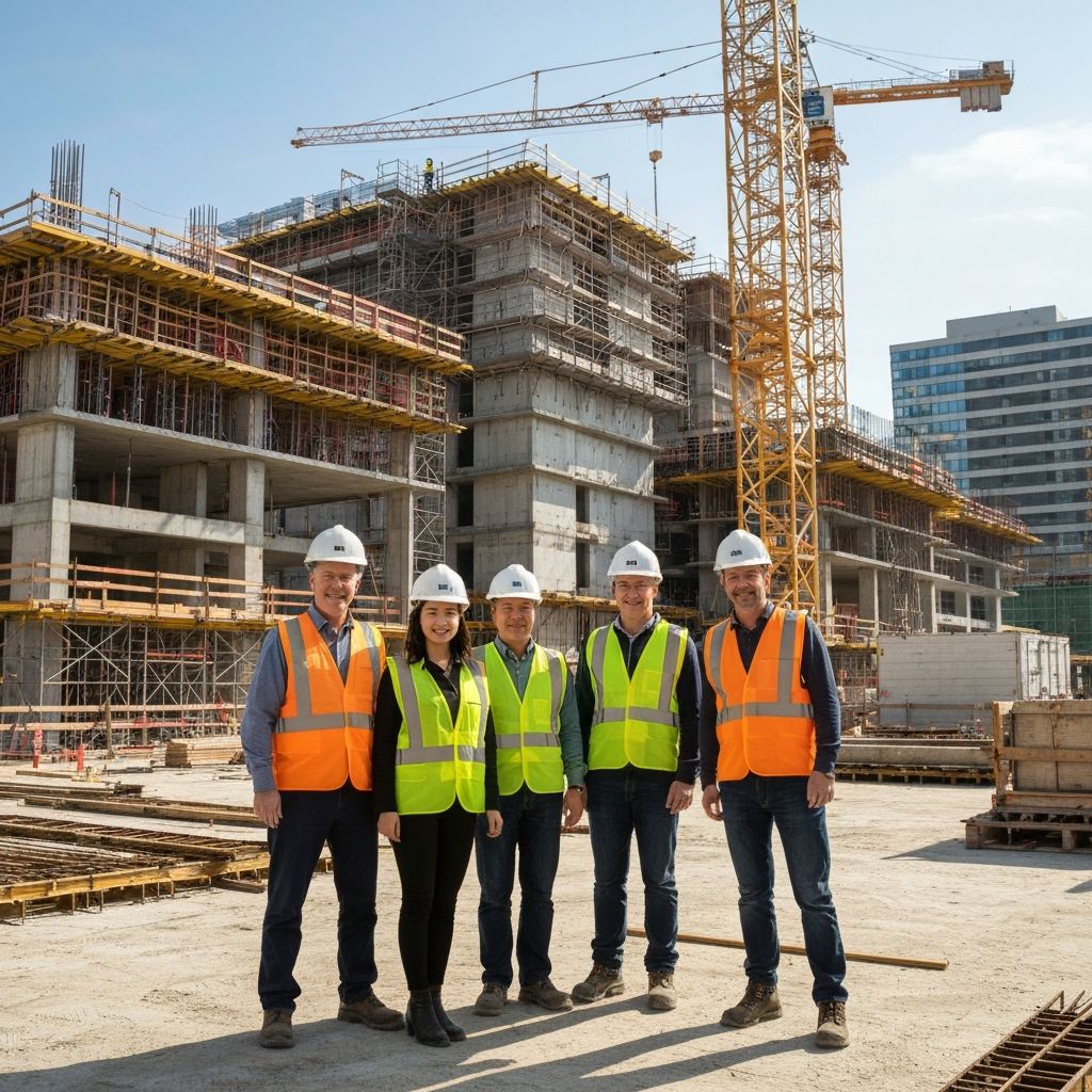 Engineering team professional construction site